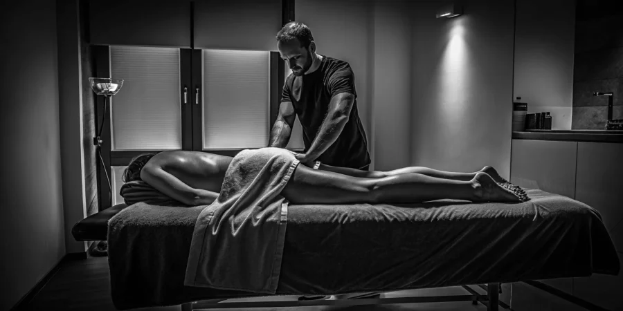 Professional therapeutic hip massage session at AUSTINDEEP in Austin
