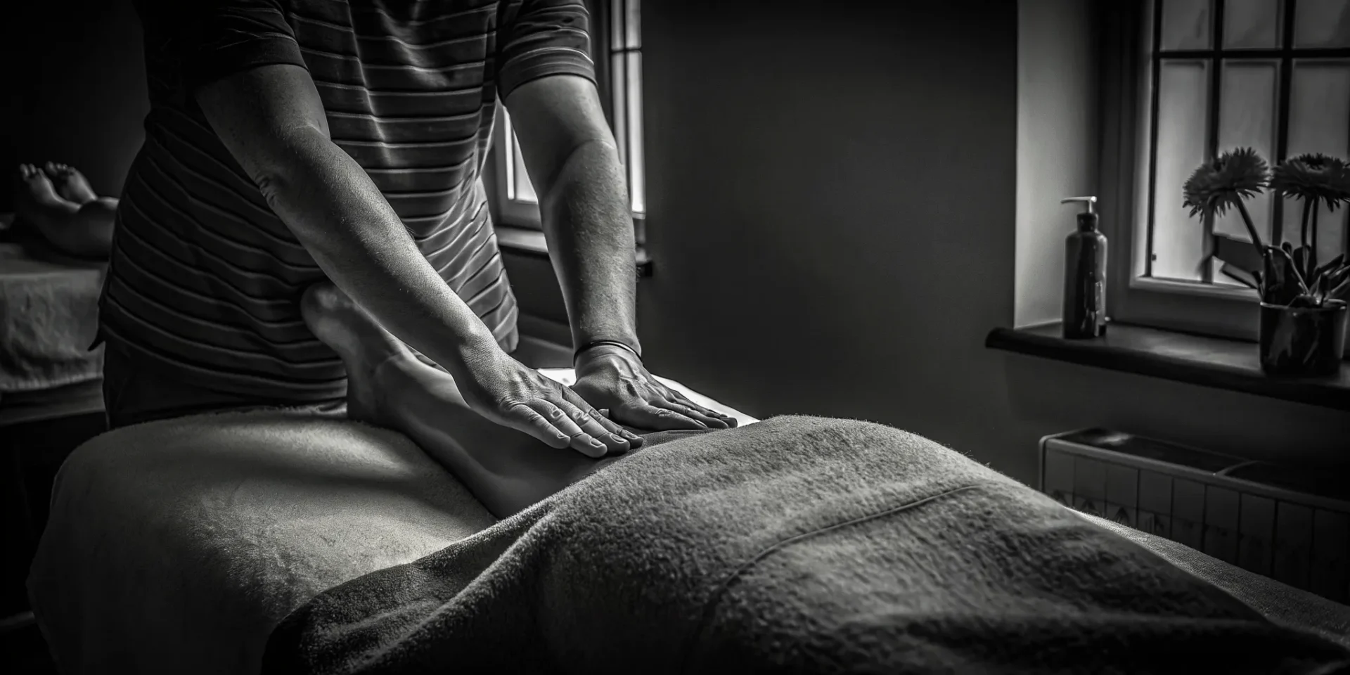 Therapeutic forearm and hand massage on a treatment table in a professional Austin bodywork studio