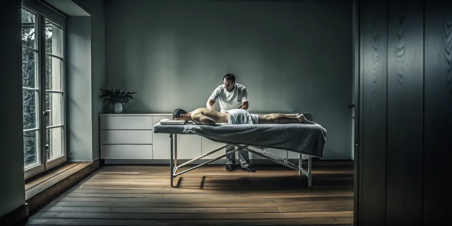 Athlete receiving fascia massage in Austin