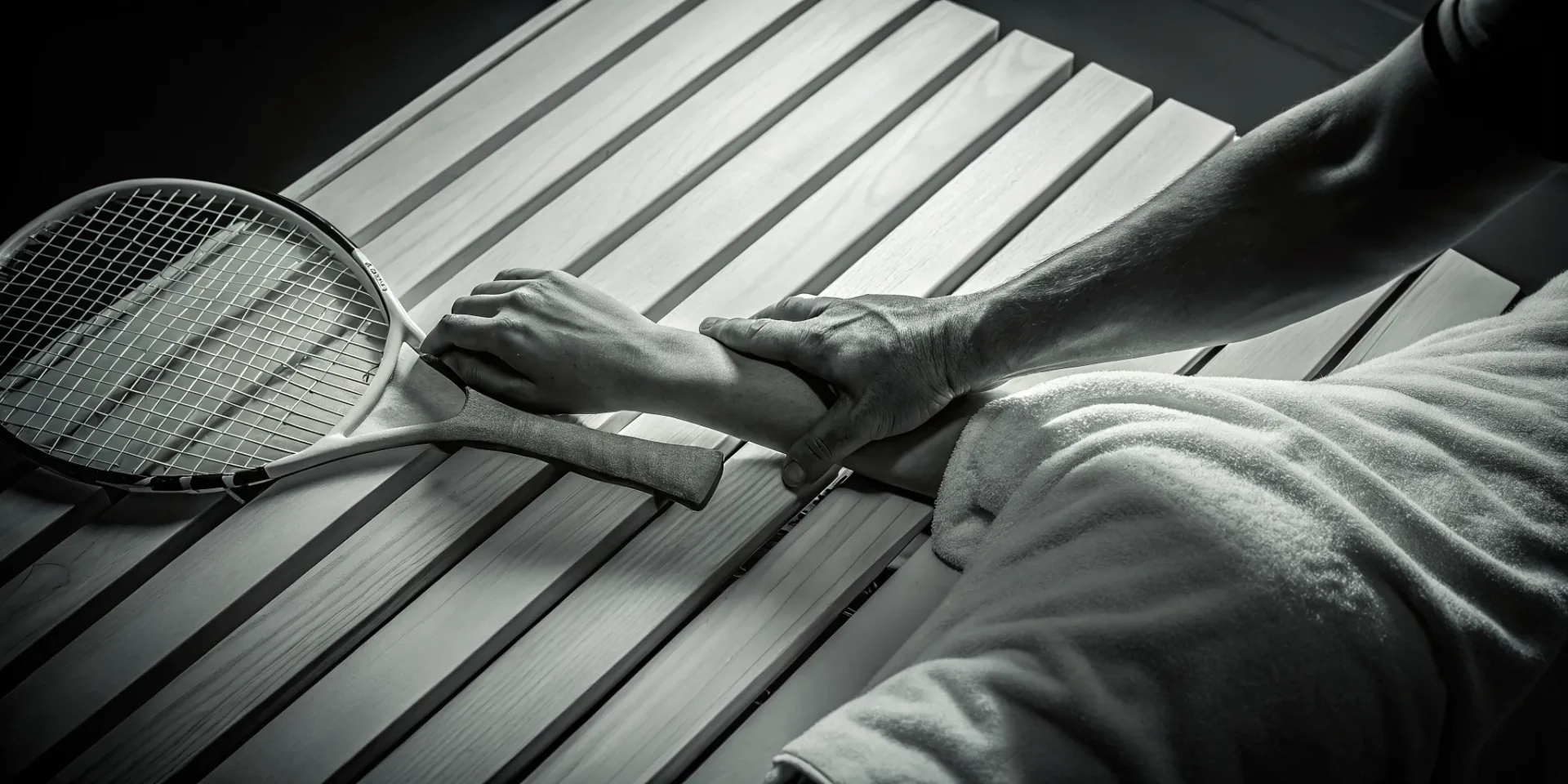 Therapist performing a forearm massage for tennis elbow in West Lake Hills.