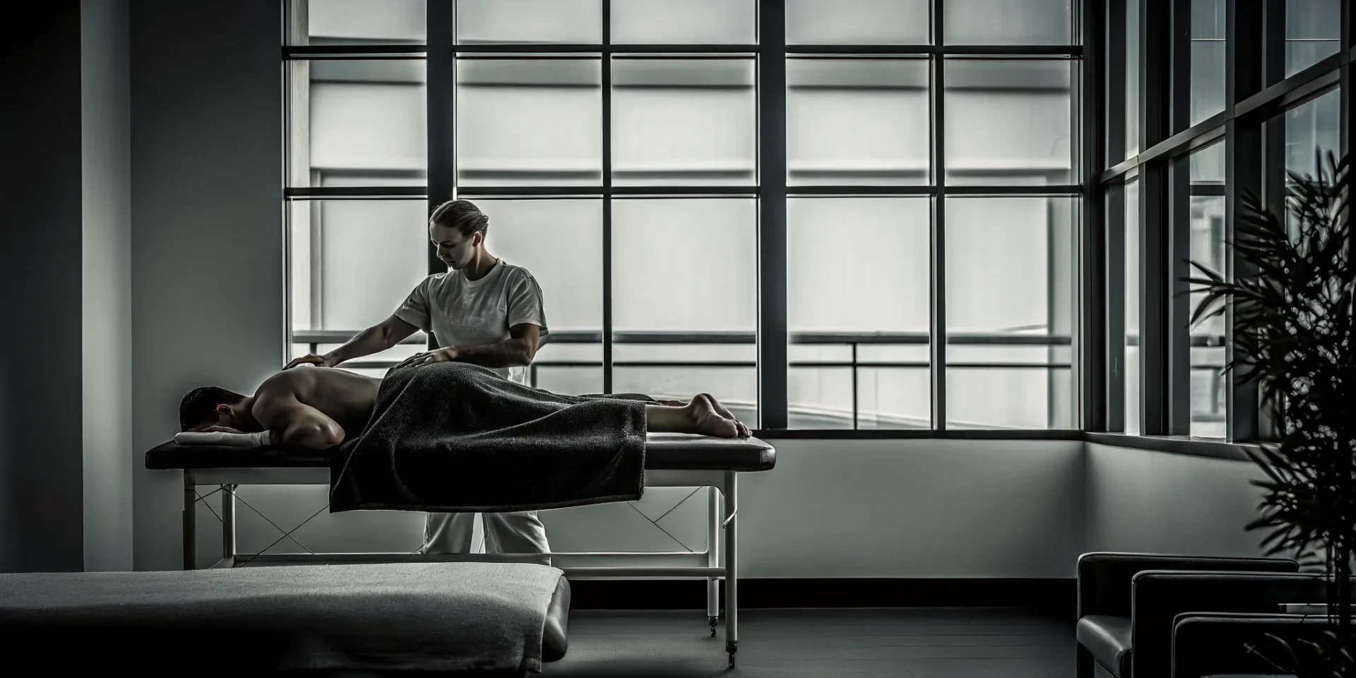 Active adult receiving fascia-first therapeutic bodywork