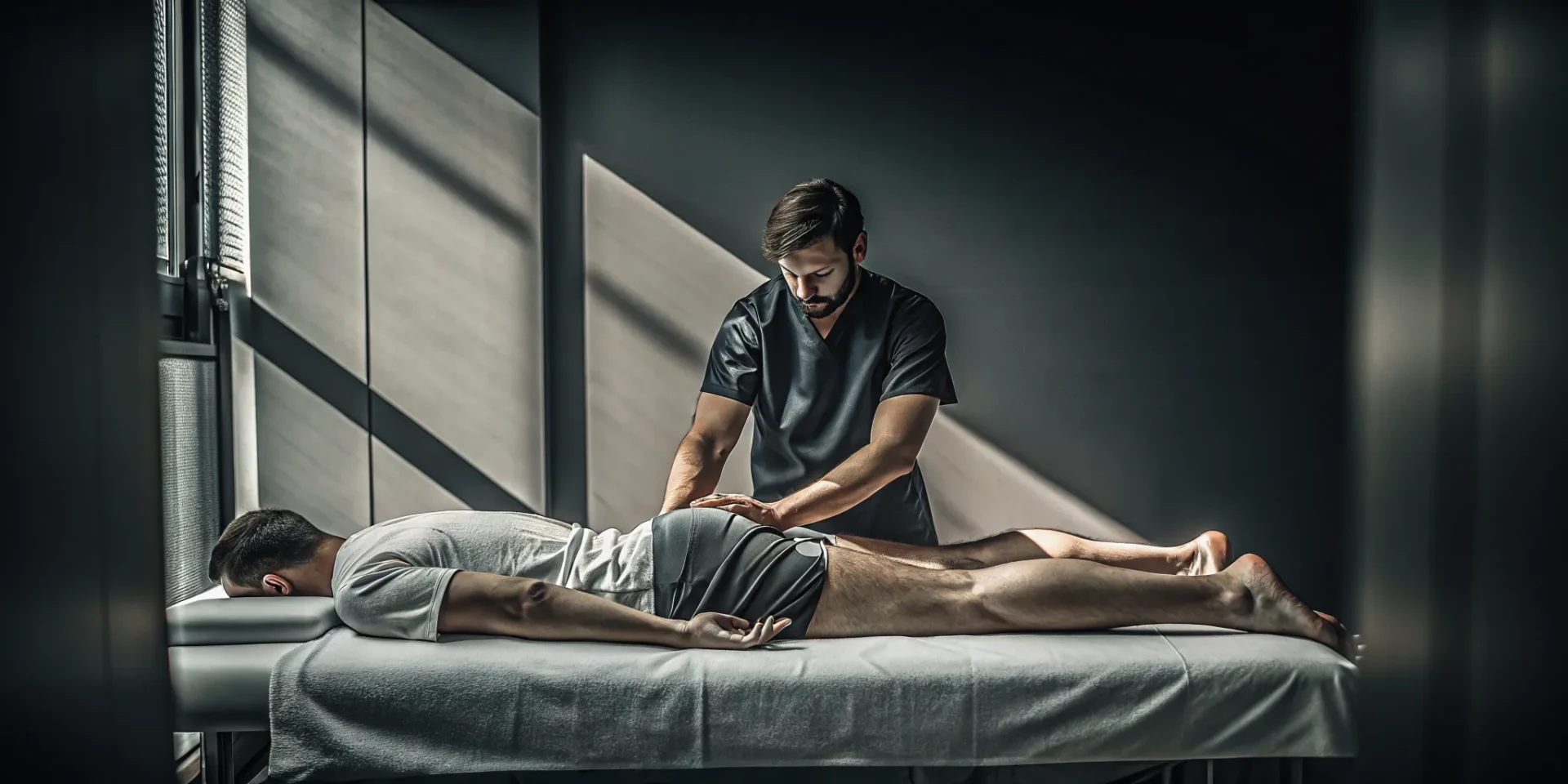 Piriformis massage for sciatica pain relief performed by a therapist on the glute muscle.