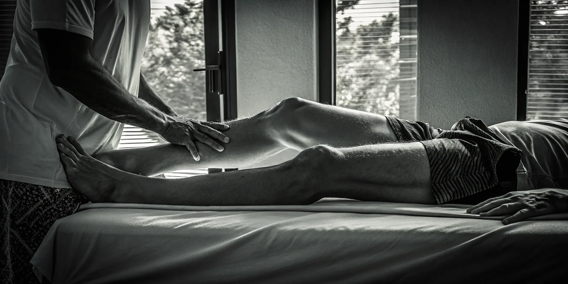 Athlete receiving post workout therapeutic bodywork