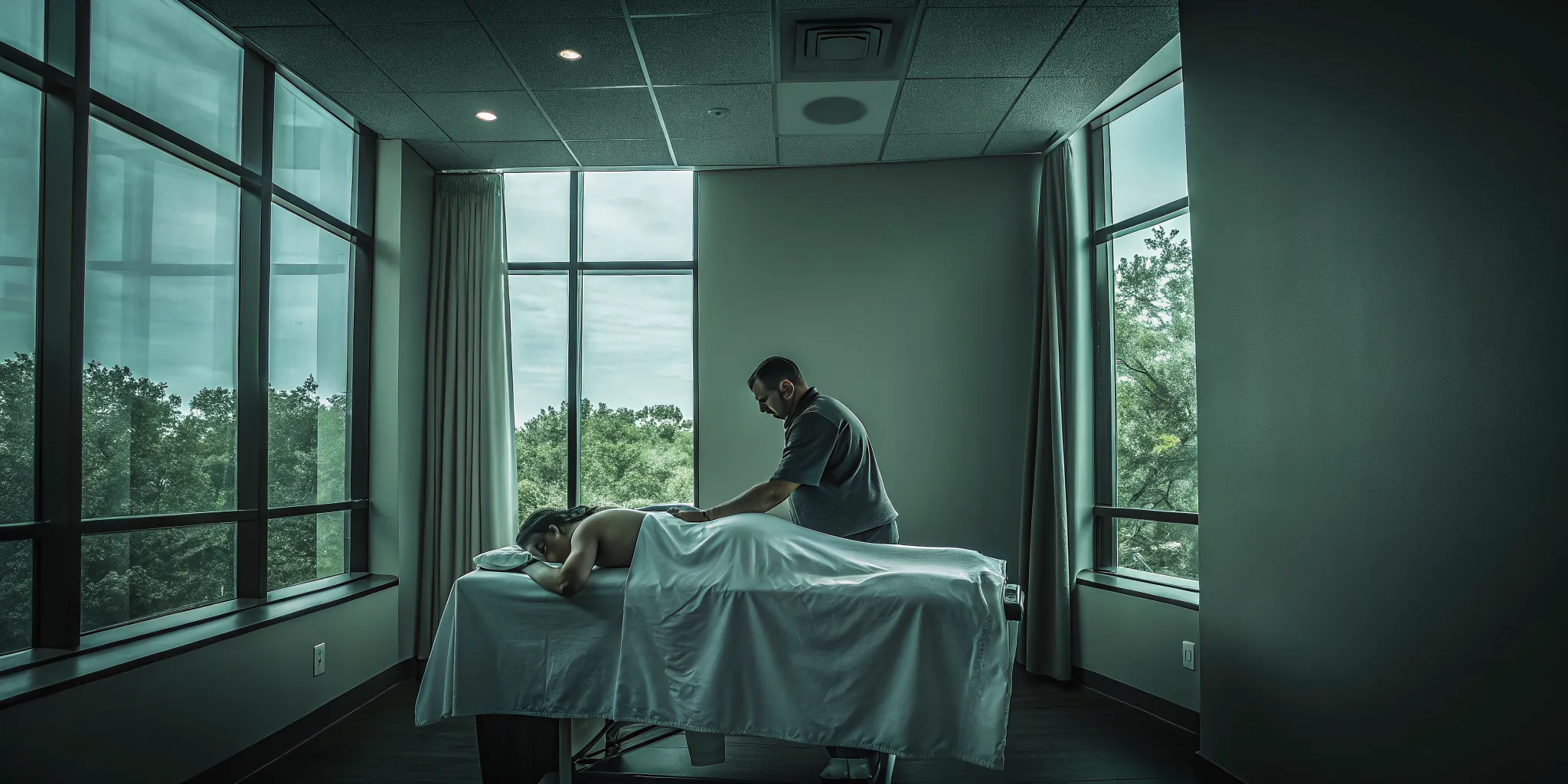 A client receiving focused therapeutic bodywork from an AUSTINDEEP therapist